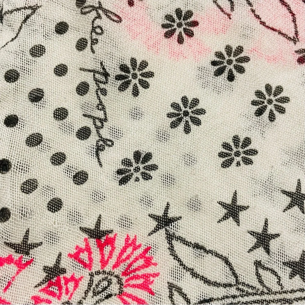 Free People Pink and Black Patterned Tote